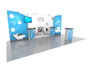 Symphony Portable trade show display, model SYKDH-2009 that fits a 10' x 20' space