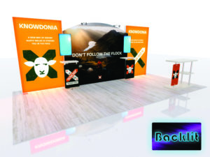 Symphony Portable Lightbox trade show display, model SYKDH-2029 10' x 20' trade show display